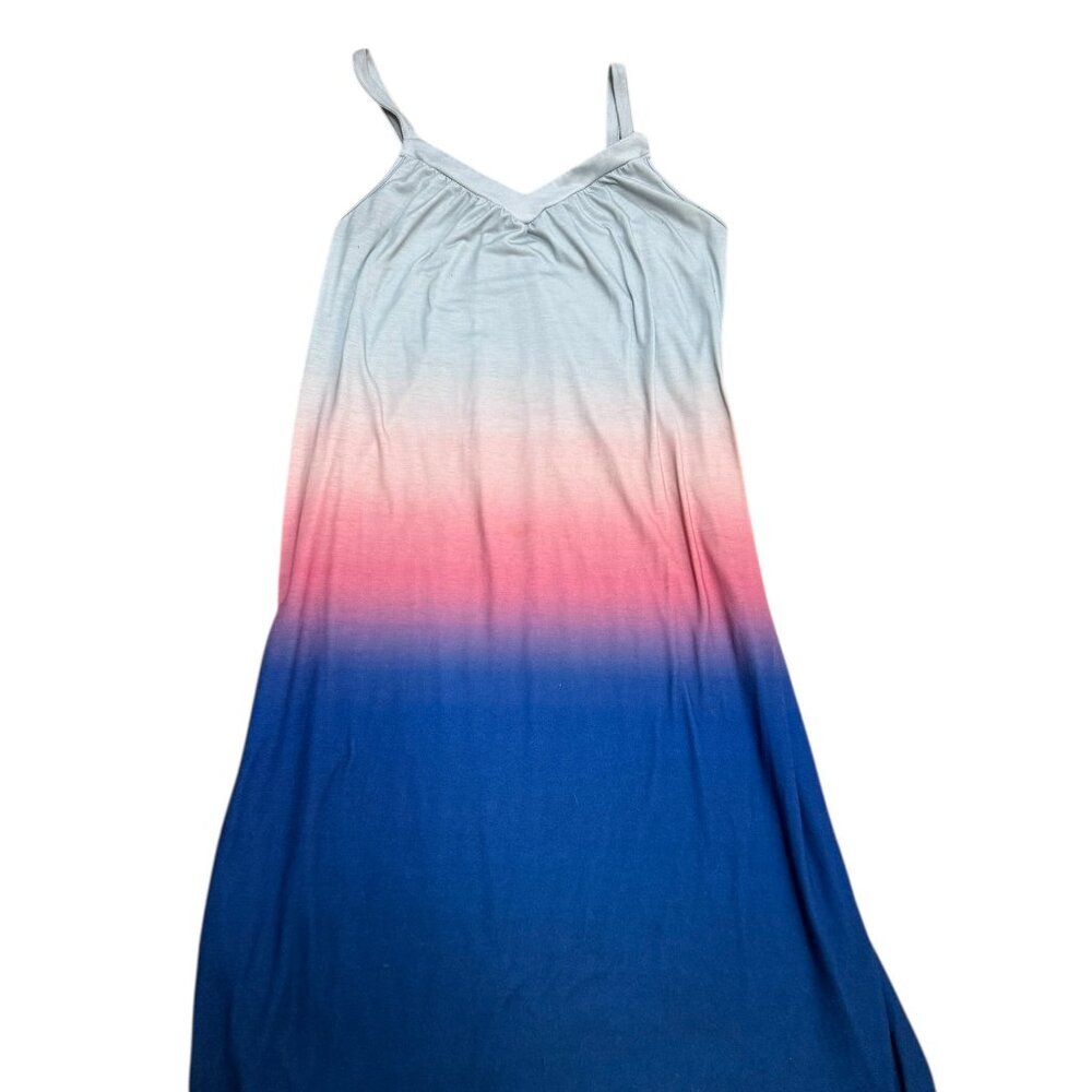 Ekouaer Ombré Maxi Dress Blue Pink Gray Size S EUC